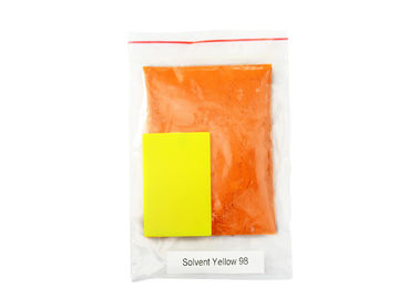 Lösliches Orangen-Pulver des Gelb-98 mit großer Fluoreszenz und Schatten im Plastik